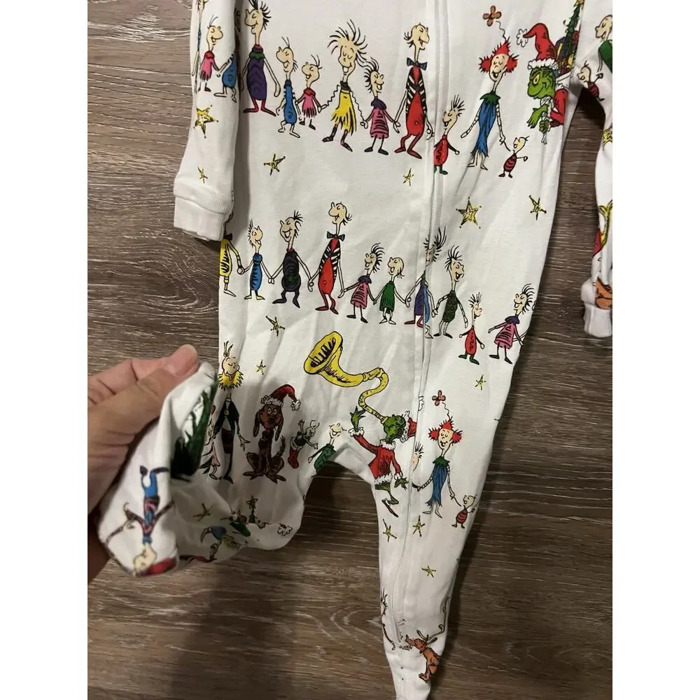 Pottery Barn Kids 9-12 M Dr.Seuss’s Grinch Nursery One Piece Pajama #6625